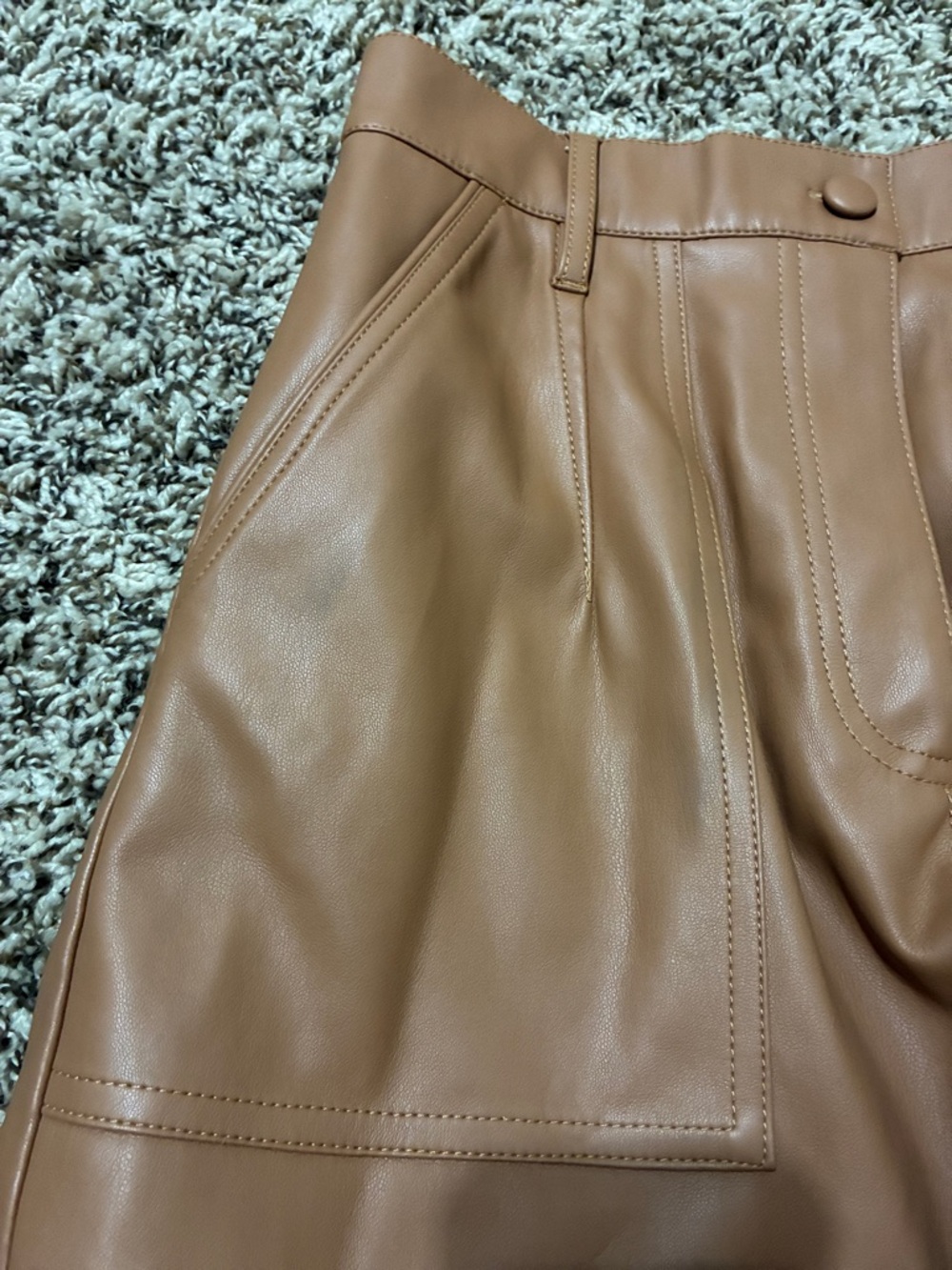 Dear John Tan Faux-Leather High-Waist Bermudas - Picture 10 of 11